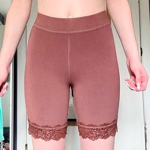 Brown Spandex Biker Shorts